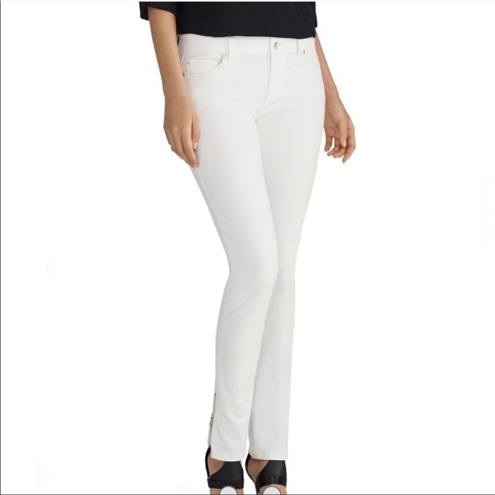 White House black market the skinny ankle jeans in white Sz 2 - Picture 1 of 8